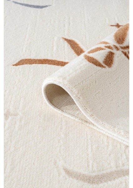 Cotto Kids CK002R Krem Halı Renkli Fiyonk Desen Kaymaz Taban Yumuşak Yıkanabilir Çocuk Odası Halısı modelleri