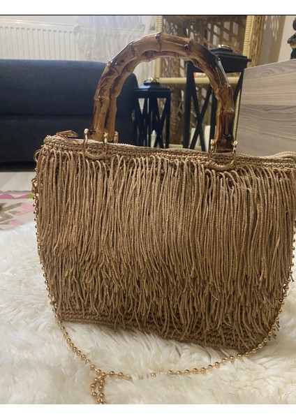 El Örgüsü Vizon Renk Püsküllü Çanta fırsatları