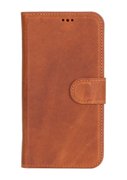 Apple iPhone 16 Plus Uyumlu, Hakiki Deri, El Yapımı, Cüzdanlı Kılıf, Karamel fırsatları