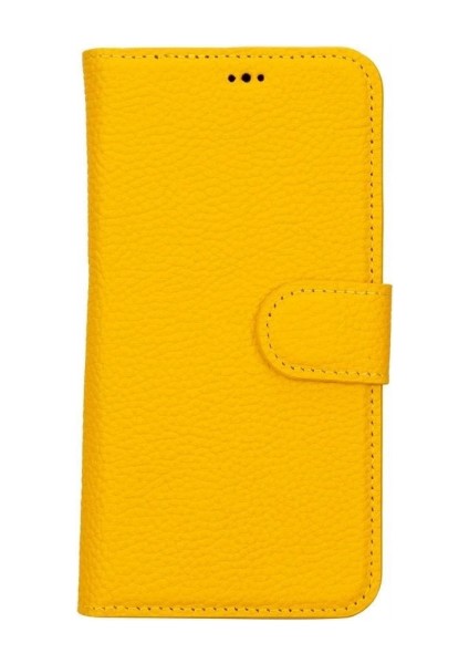 Apple iPhone 15 Pro Uyumlu Deri Cüzdanlı Kılıf Mwwn FL12 Sarı fırsatları