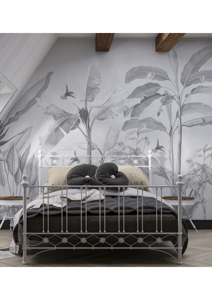 Tropikal Bitki Desenli Özel Dijital Baskılı Duvar Kağıdı-Tek Parça Üretim 3D Tasarım