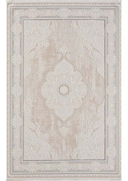 Ottowa OT002G Krem Bej Halı Klasik Desenli Tozu Az Akrilik Pamuk Taban Salon Yatak Odası Halısı modelleri