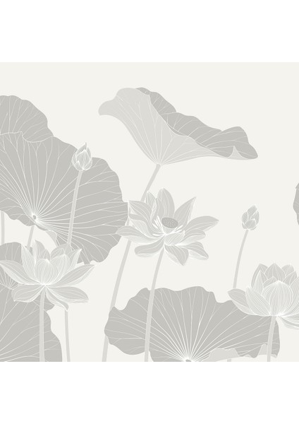 Doğal Şıklık Lotus Yapraklı Tek Parça Duvar Kağıdı Salon Duvar Kağıdı fiyatları