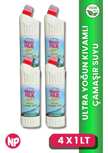 Ultra Yoğun Kıvamlı Çamaşır Suyu (Duct Ağızlı) 4 x 1lt