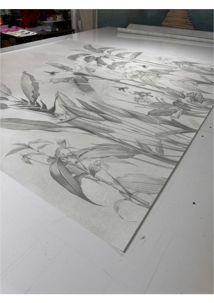 Tropikal Bitki Desenli Özel Dijital Baskılı Duvar Kağıdı-Tek Parça Üretim 3D Tasarım fiyatları