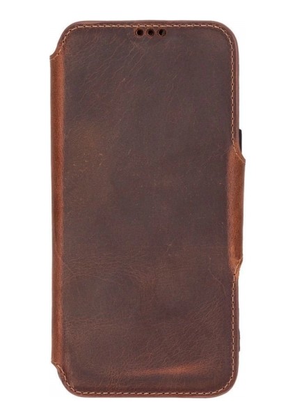 Apple iPhone 16 Pro Max Uyumlu, Hakiki Deri, El Yapımı, Cüzdanlı Kılıf, Antik Kahve modelleri