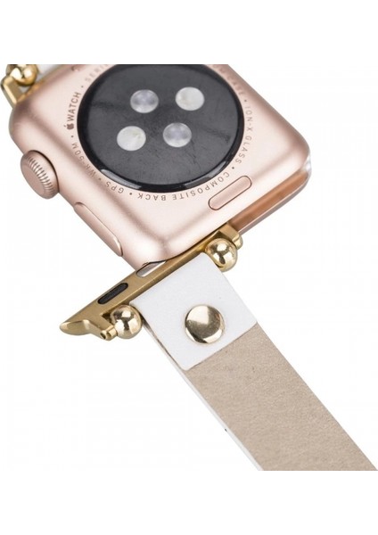 Apple Watch Uyumlu Deri Kordon 38-40-41MM Frg F3 Beyaz fiyatları