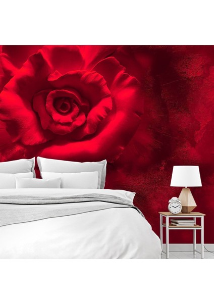 Duvar Kağıdı 3D Kırmızı Gül Desenli Isı ve Ses Yalıtımlı Sağlıklı Tekstil Duvar Kağıdı modelleri