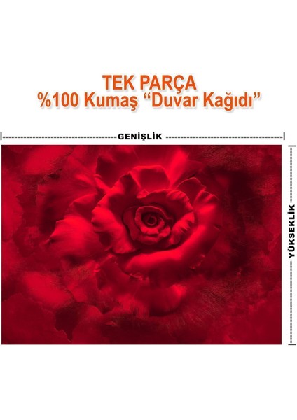 Duvar Kağıdı 3D Kırmızı Gül Desenli Isı ve Ses Yalıtımlı Sağlıklı Tekstil Duvar Kağıdı indirimleri