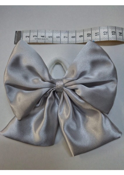 Gümüş Renkli Saten Fiyonk Toka Lastikli fırsatları