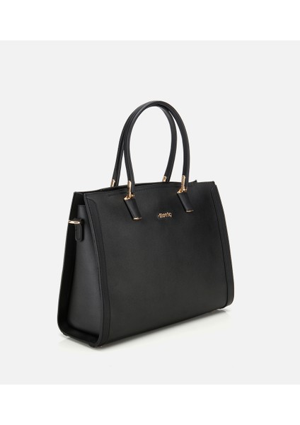 03CAH316300A100 KADIN Siyah Fermuarlı Omuz Çantası fırsatları