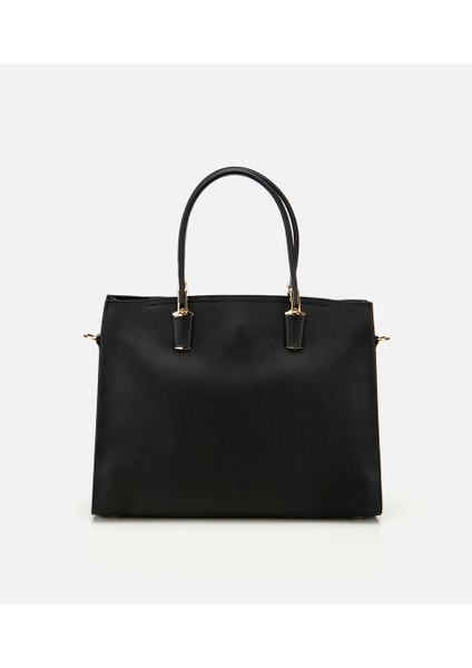 03CAH316300A100 KADIN Siyah Fermuarlı Omuz Çantası