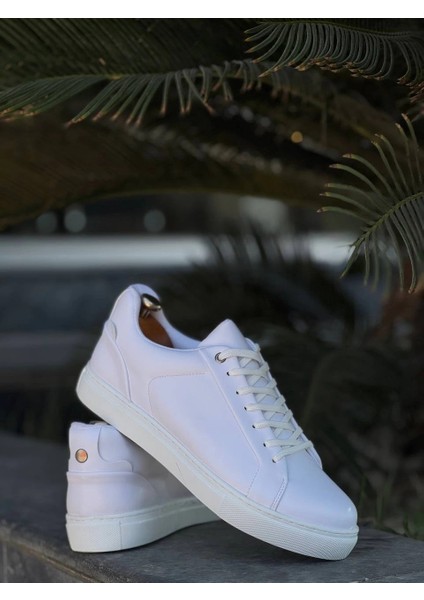 Mtxdpn Kb-Bx1 Kuback Beyaz Cilt Yüksek Beyaz Taban Günlük Erkek Ayakkabı (Numara: 40)