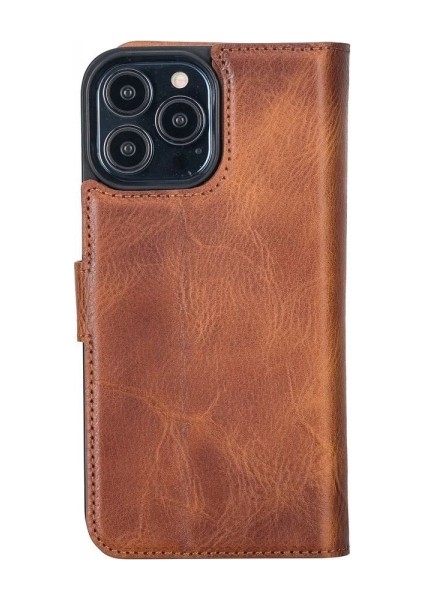 Apple iPhone 13 Pro Max Uyumlu Deri Cüzdanlı Kılıf Antik Taba modelleri