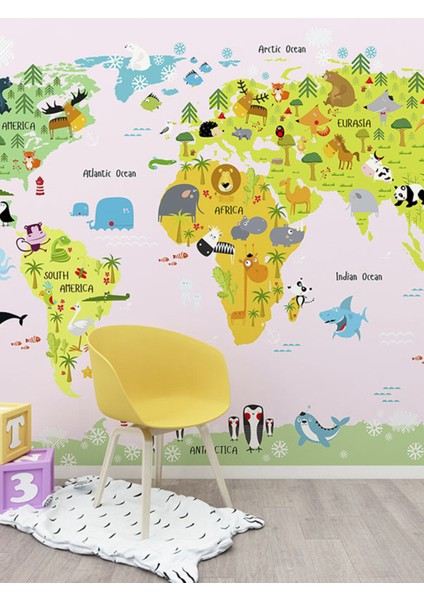 Duvar Kağıdı Eco Adventure - Doğa ile Keşfe Çık Tek Parça Poster Çocuk Odası Tekstil Duvar Kaplaması