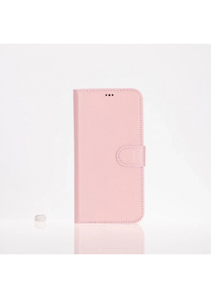 Apple iPhone 16 Pro Uyumlu, Hakiki Deri, El Yapımı, Cüzdanlı Kılıf, Toz Pembe fırsatları