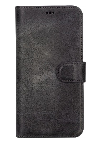 Apple iPhone 15 Pro Max Uyumlu Deri Cüzdanlı Kılıf Mwwn VS4EF Gri fırsatları