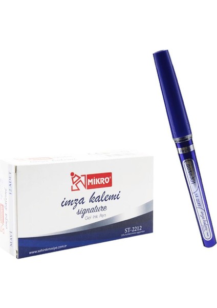 Signature Jel Mürekkep Imza Kalemi 1.0 (ST-2212) Mavi 12 Adet