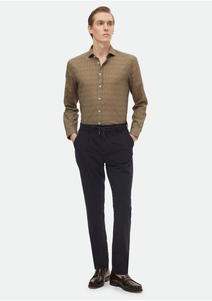 Lacivert Düz Dokuma Jogging Fit Casual Pantolon