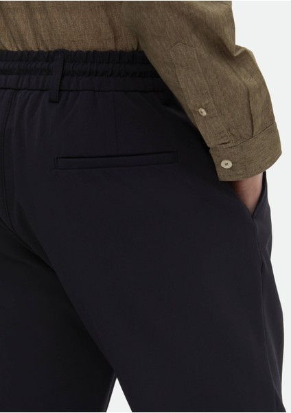 Lacivert Düz Dokuma Jogging Fit Casual Pantolon fırsatları