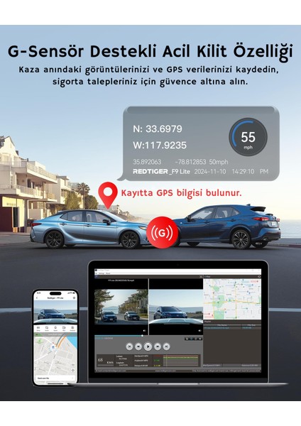 Redtıger F9 Lite 4K Mini Araç Kamerası – Adas Destekli, Wi-Fi & Gps, G-Sensör, 24 Saat Park Modu, Gece Görüş, 32GB Kart Dahil indirimleri