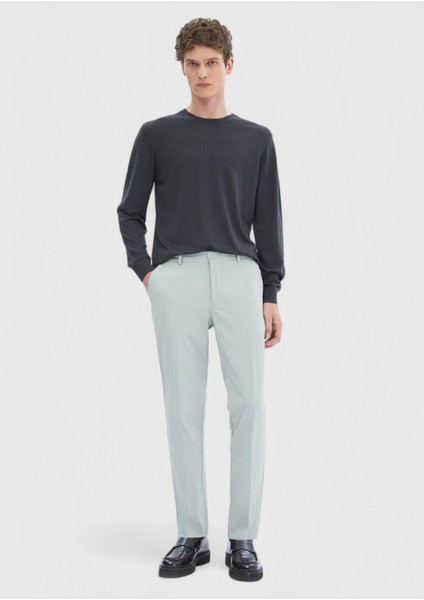 Bej Düz Örme Jogging Fit Casual Pantolon