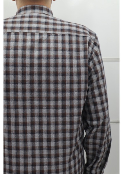 Fistan Store Erkek Ekose Klasik Kesim Rahat Kalıp Tek Cepli Kışlık Kaşmir Gömlek fırsatları