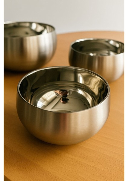 Paslanmaz Çelik Çift Çidarlı Karştırma Kabı 14 cm 1 Adet