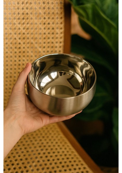 Paslanmaz Çelik Çift Çidarlı Karştırma Kabı 14 cm 1 Adet modelleri