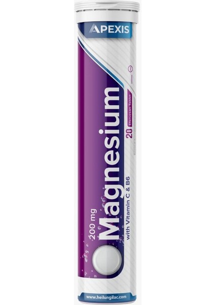 Magnesium 200 Mg 20 Efv Tablet (Magnezyum Sitrat , C Vit, B6 Vit )