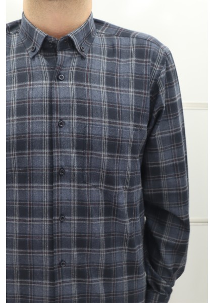 Fistan Store Erkek Ekose Klasik Kesim Rahat Kalıp Tek Cepli Kışlık Kaşmir Gömlek fiyatları