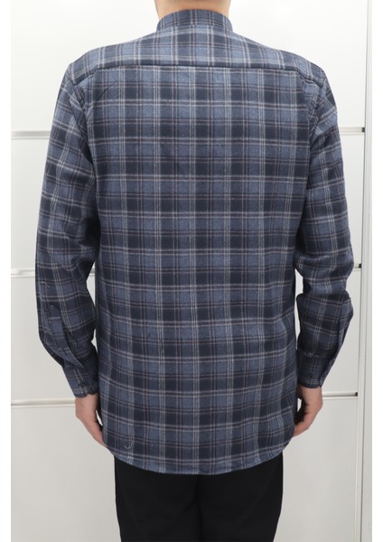 Fistan Store Erkek Ekose Klasik Kesim Rahat Kalıp Tek Cepli Kışlık Kaşmir Gömlek modelleri