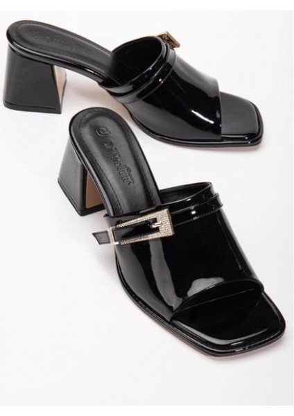 Mtxdpn Ziva Siyah Rugan Topuklu Terlik (Numara: 39)