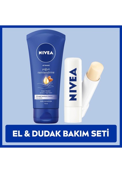 Kuru ve Hassas Ciltler Için Bakım Seti, Nemlendirici Dudak Bakım Kremi Med Repair ve El Kremi 75ML