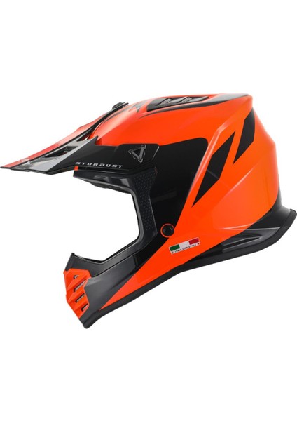 - FS-618 Stardust Cross Kask - Parlak Turuncu Siyah - Large Beden