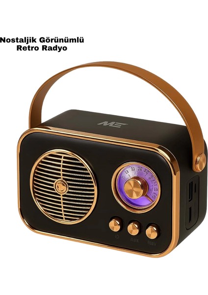 Bfs Vintage Bluetooth Radyo – Tf Kart ve Fm Destekli Taşınabilir Nostaljik Model