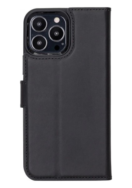Apple iPhone 13 Pro Uyumlu Deri Cüzdanlı Kılıf Liluri G1 Siyah fırsatları
