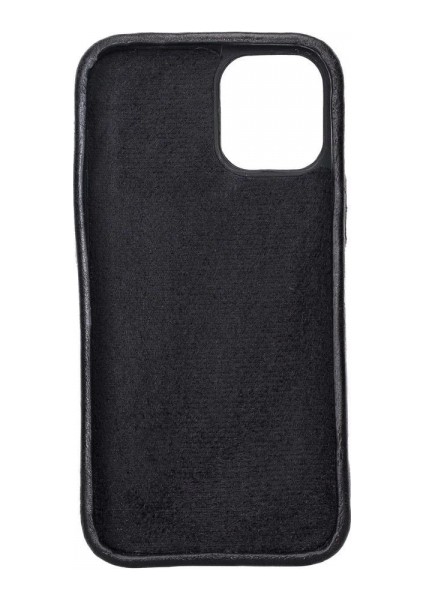 Apple iPhone 12 Mini Uyumlu Deri Arka Kapak Rock Rst1 Siyah modelleri