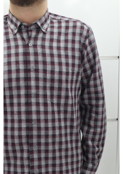 Fistan Store Erkek Ekose Klasik Kesim Rahat Kalıp Tek Cepli Kışlık Kaşmir Gömlek fiyatları