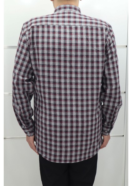 Fistan Store Erkek Ekose Klasik Kesim Rahat Kalıp Tek Cepli Kışlık Kaşmir Gömlek modelleri