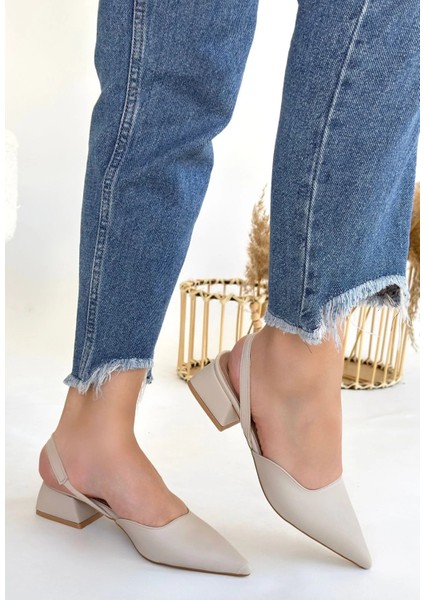 Mtxdpn Jenti Bej Cilt Topuklu Ayakkabı (Numara: 36) fiyatları