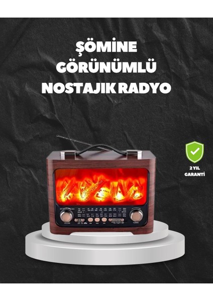 Bfs Solar Şarjlı Şömine Işıklı Bluetooth Hoparlör – Radyo, Usb, Tf Kart Destekli