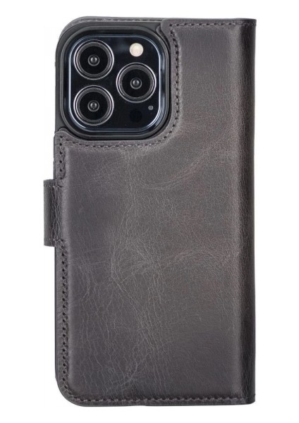Apple iPhone 13 Pro Uyumlu Deri Cüzdanlı Kılıf Mwwn Tn1 Gri fırsatları