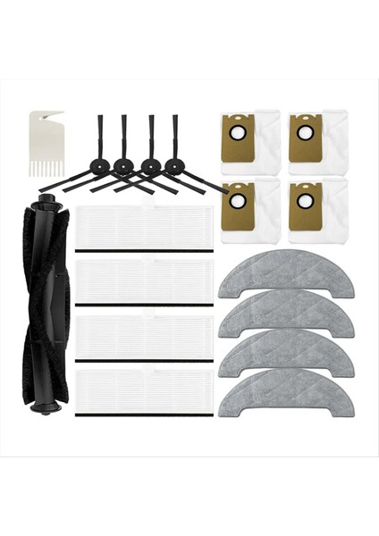 Honiture Q6 Pro Ana Fırça Yan Fırça Filtre Paspas Bezi Toz Torbaları (Yurt Dışından)