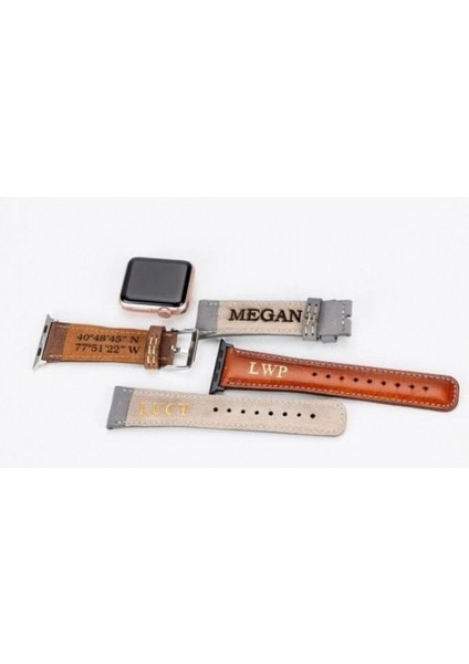 Apple Watch Uyumlu Deri Kordon 42-44-45MM Nm3-As2 Taba fırsatları