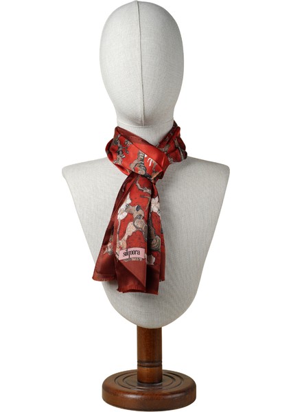 %100 Ipek Şal Fular (27X135 Cm)-Vincent Van Gogh(Badem Ağacı Kırmızı) fiyatları