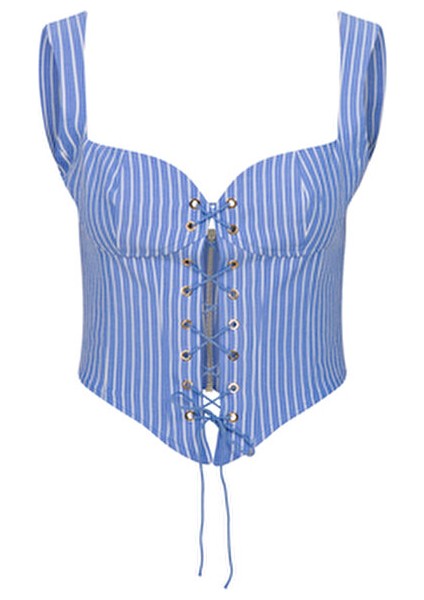 Studio Kadın Yazlık Büstiyer Pamuk Polyester Açık Yaka Kolsuz Indıgo Renk indirimleri