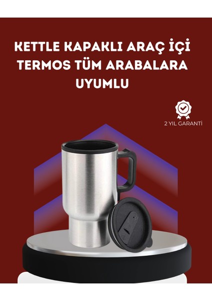 Bfs 12V Çakmak Girişli Araç Içi Isıtıcı Paslanmaz Çelik Bardak