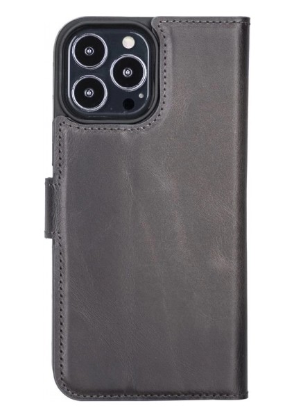 Apple iPhone 13 Pro Max Uyumlu Deri Cüzdanlı Kılıf Mwwn Tn1 Gri fırsatları