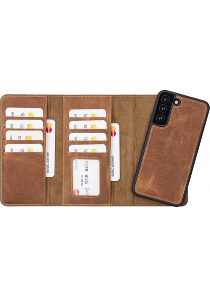 Samsung Galaxy S22 Plus Uyumlu Deri Cüzdanlı Kılıf Santa G19